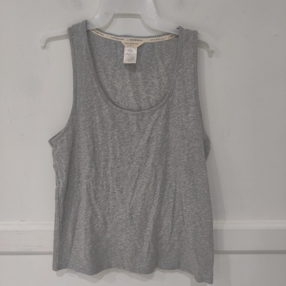 NWoT Lucky Brand Women's Soft Stretch Tank Top Heather Gray Size XL $35 EE207